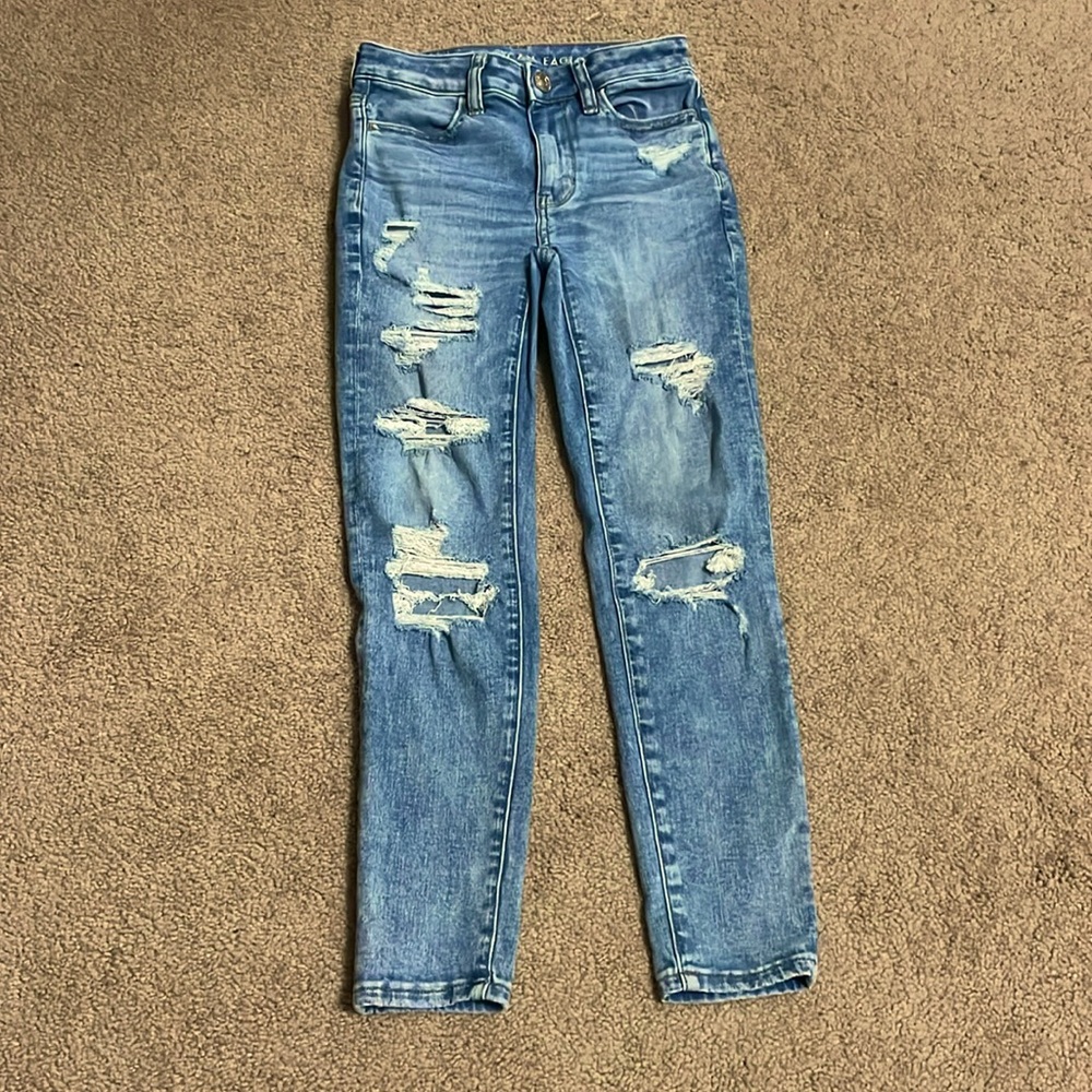American Eagle ripped skinny jeans
